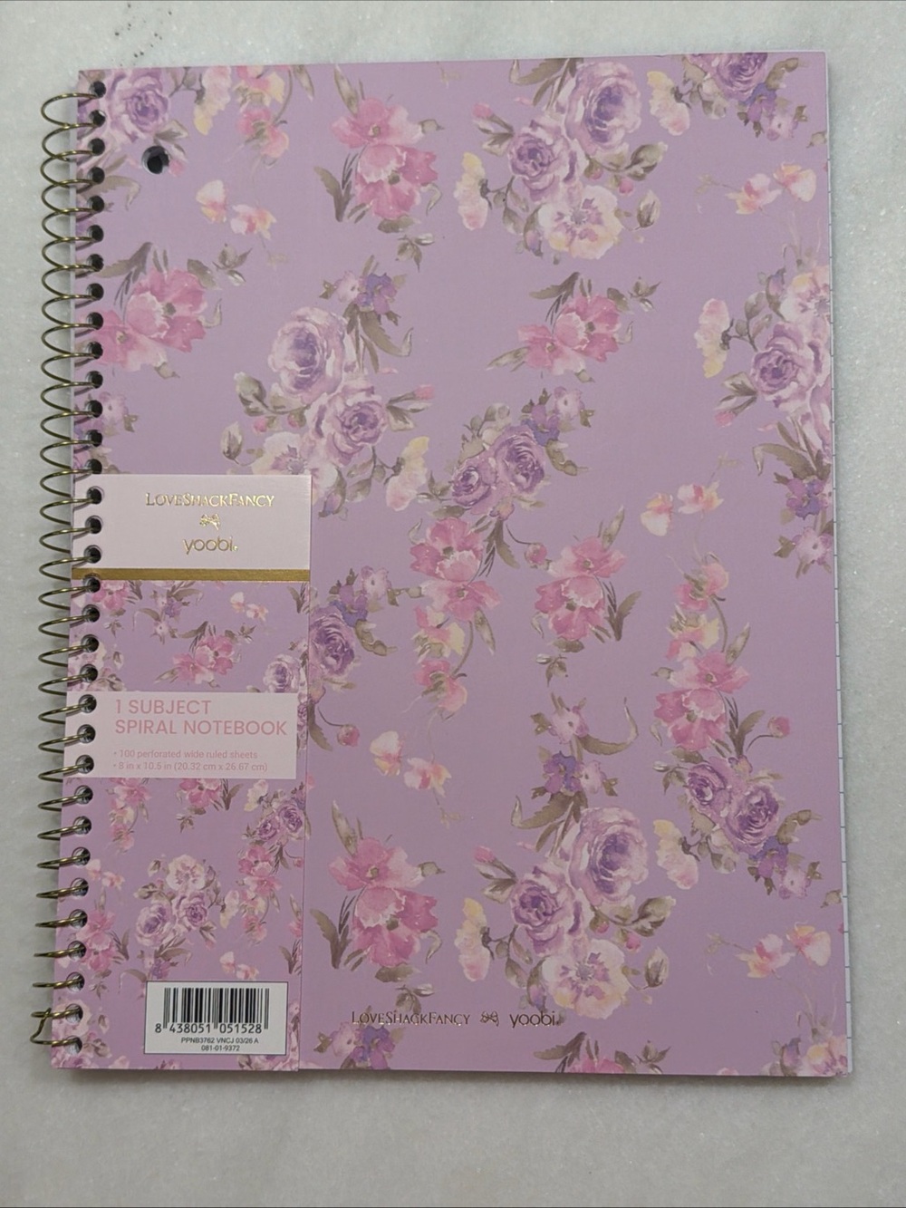 NWT LoveShackFancy x Target Yoobi Happy Thoughts Purple Spiral Notebook